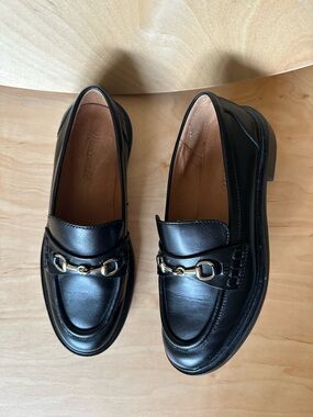 Madewell Vernon Bit Hardware Loafers Women’s 6 Black Leather Classic Preppy